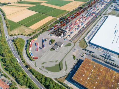 Visualisierung des KV-Terminals in Blickrichtung Nordwesten.