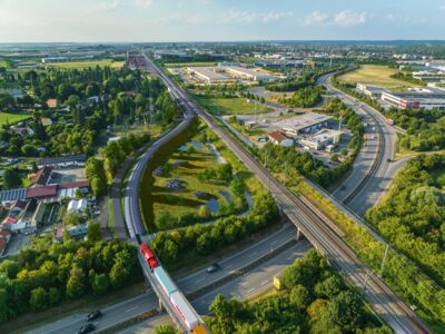 Visualisierung des Umschlagbahnhofs Augsburg-Gersthofen